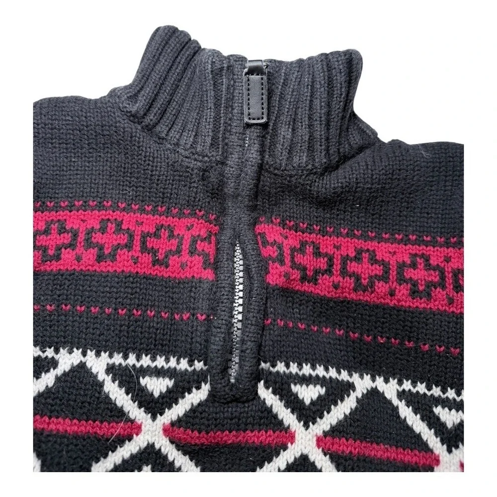 Chaps Sweater Gap Pants‎ Kids 3T Set Fair Isle Quarter Zip Joggers Raglan Black